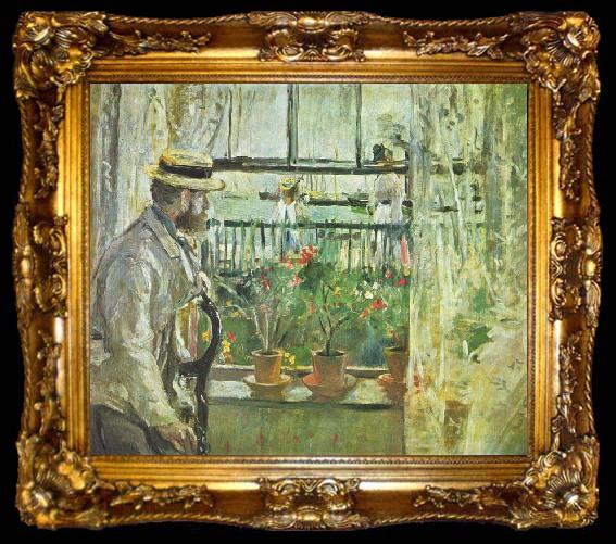 framed  Berthe Morisot Eugene Manet on the Isle of Wight, ta009-2